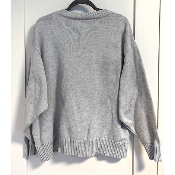 Emma Knudsen Oversized Light Grey Cotton Sweater minimalist and unassuming - Picture 3 of 7
